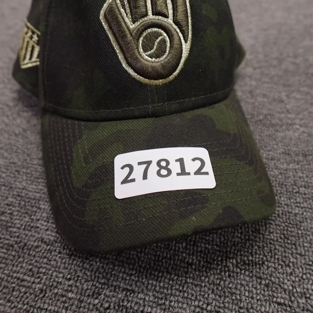 Milwaukee Brewers Hat Cap Fitted Mens Medium Camo MLB Baseball 39THIRTY New Era